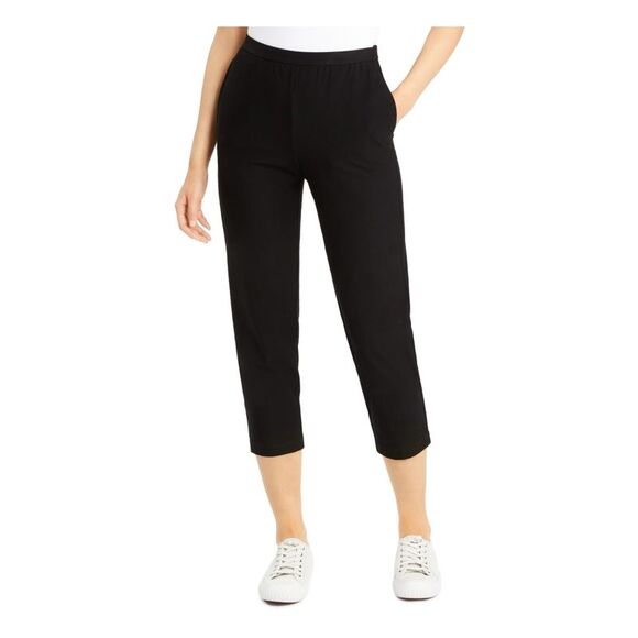 EILEEN FISHER Pants - EILEEN FISHER Womens Black Stretch Tapered Ankle Pants Wear To Work Pants S
